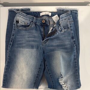 KanCan Blue Skinny Jeans with Distressed Details
